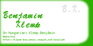 benjamin klemp business card